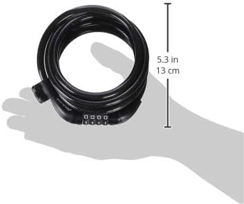 Schwinn Combination Bike Lock in Twisted Steel Cable, 5 feet x 8 mm Anti Theft Bicycle Lock, Black, Security Level 1