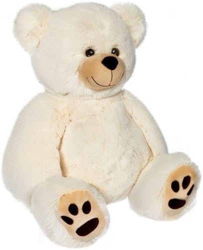LotFancy Teddy Bear Stuffed Animals, 20 inch Cute Bear Plush Toy with Footprints, Plushies Gift for Kids Baby Toddlers on Baby Shower, Birthday, Christmas, Easter Decorations, Beige