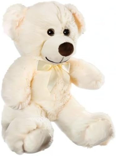 Plush Teddy Bear Cute Stuffed Animal Bear with Bow Plush Toys 13.8 Inches (Cream)