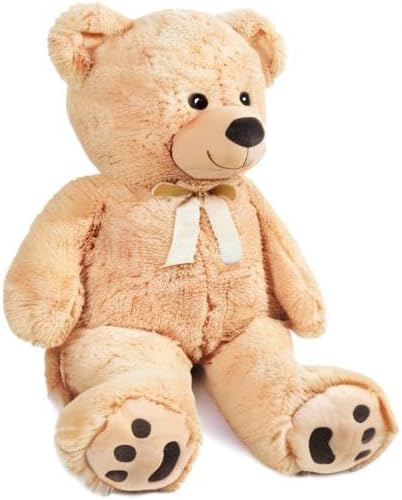 LotFancy 3 Feet Giant Teddy Bear Stuffed Animal, 39 inch Large Bear Plush Toy with Footprints for Birthday, Anniversary, for Her, Women, Girlfriend, Wife