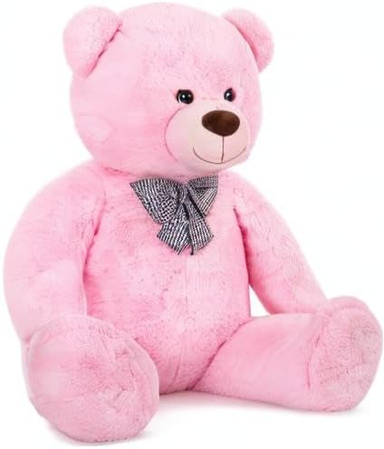 MaoGoLan Giant Pink Teddy Bear Stuffed Animal 5 Feet,Soft Cuddly Smiling Face Big Teddy Bear Plush Gift for Boyfriend Girlfriend