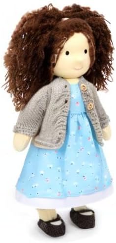 BlissfulPixie Handmade Waldorf Louise - 12" Soft Girl Rag Doll with Cute Plush, Ideal First Doll for Babies & Toddlers