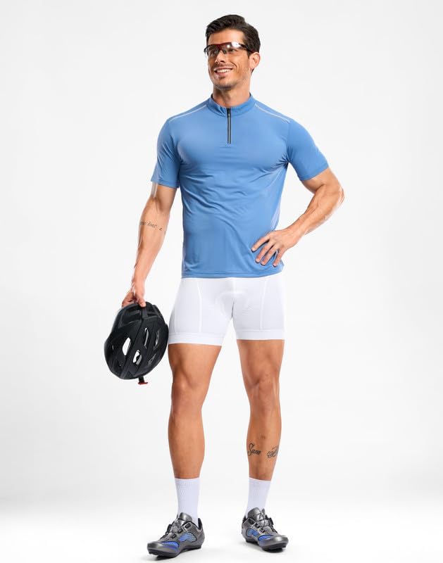 Bikewa Men's Cycling Underwear with Anti-Slip Leg Grips 4D Padded Bike Shorts MTB Liner for Bicycle Biking Riding