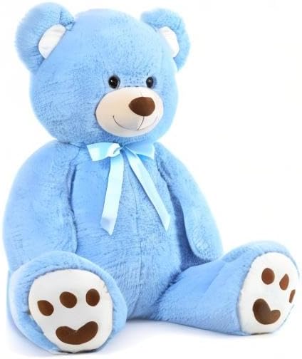 MorisMos 47inch Giant Teddy Bear Stuffed Animal 4ft, Big Teddy Bear Plush for Baby Shower, Life Size Stuffed Bear Gifts for Kids, Girls, Girlfriend, Women on Valentine, Christmas, Birthday(Blue)