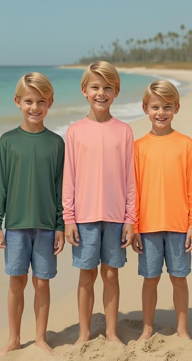 INGEAR Boys' Rash Guard UPF 50+ Swim Shirt - Lightweight, Quick-Dry, Durable Sun Protection for Swimming, Sizes XS-XL