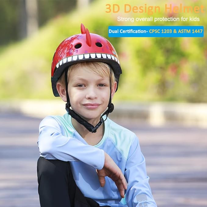 Kids Toddler Bike Helmet, Adjustable and Multi-Sport for Child Boys and Girls, 2 Sizes