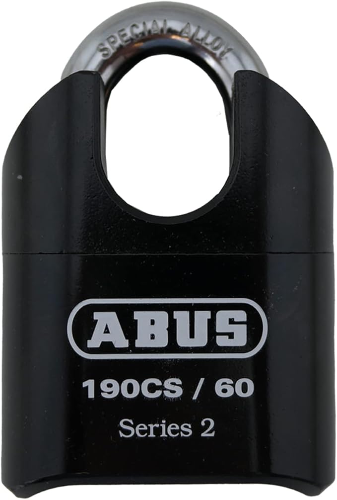 ABUS Hardened Steel 10KS 2 Foot x 5/16" Thick Square Security Chain with ABUS 190CS/60 High Security Solid Steel Combination Padlock, for Bikes, Containers, Trailers, ATV's, Motorcycle