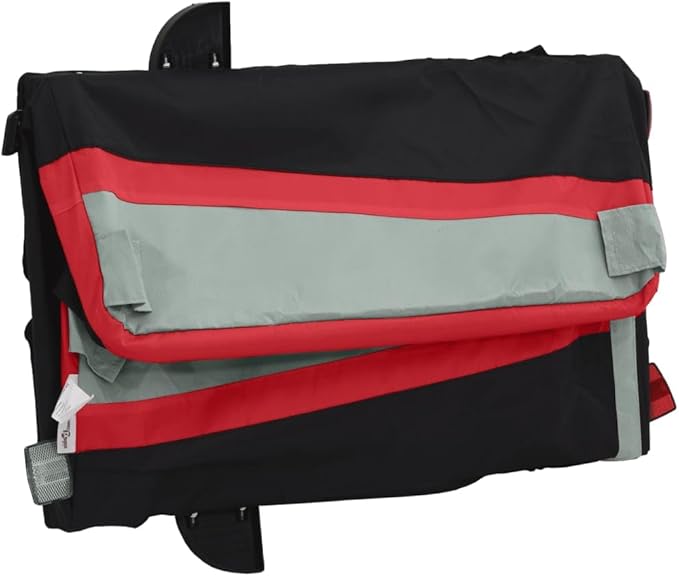 Bike Trailer Bicycle Cargo Trailer, Bike Wagon Trailer, Bike Cart with Safety Flag, Black and Red 99.2 lb Iron, 53.9"x27.2"x23.2"