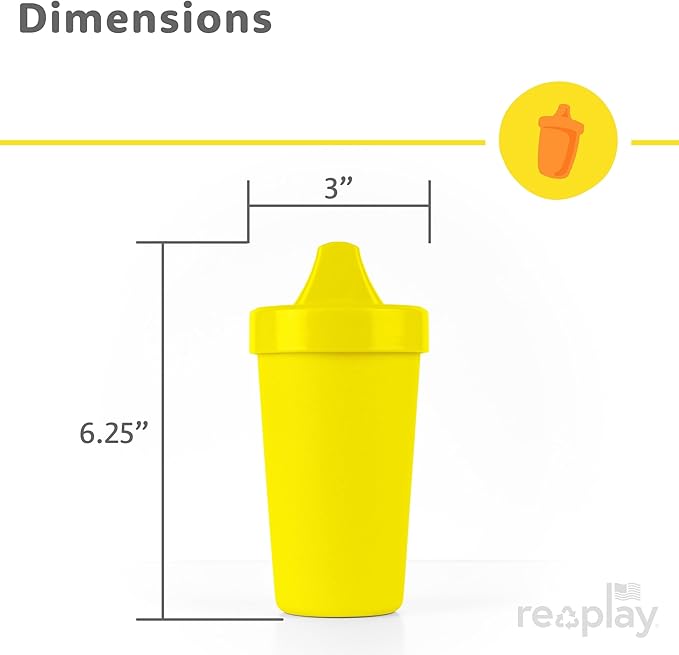 Re-Play Spill-Proof Sippy Cups - Reusable 10 Oz Set of 4, Dishwasher & Microwave Safe, Made in USA, Easter