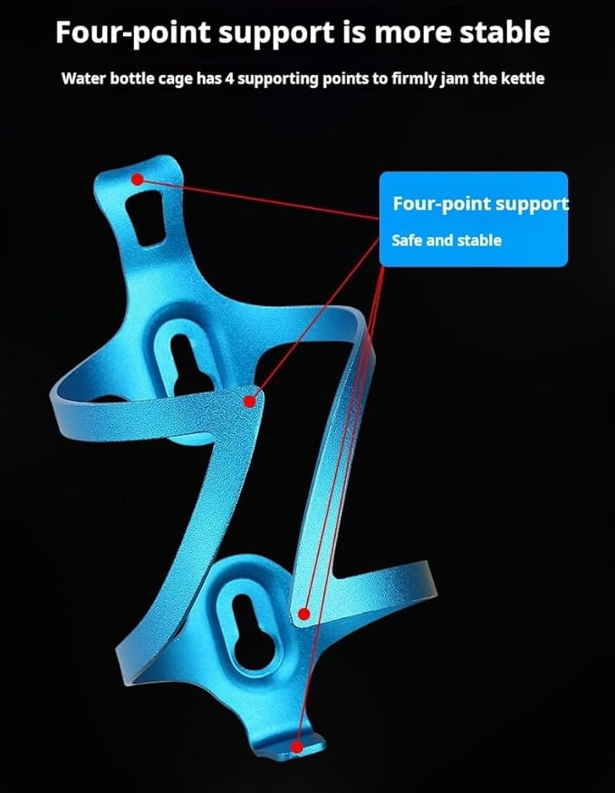 Premium Aluminum Alloy Bike Cup Holder - - Durable Water Bottle Cage for Bicycle, Road Bike, Mountain Bikes (Silver)