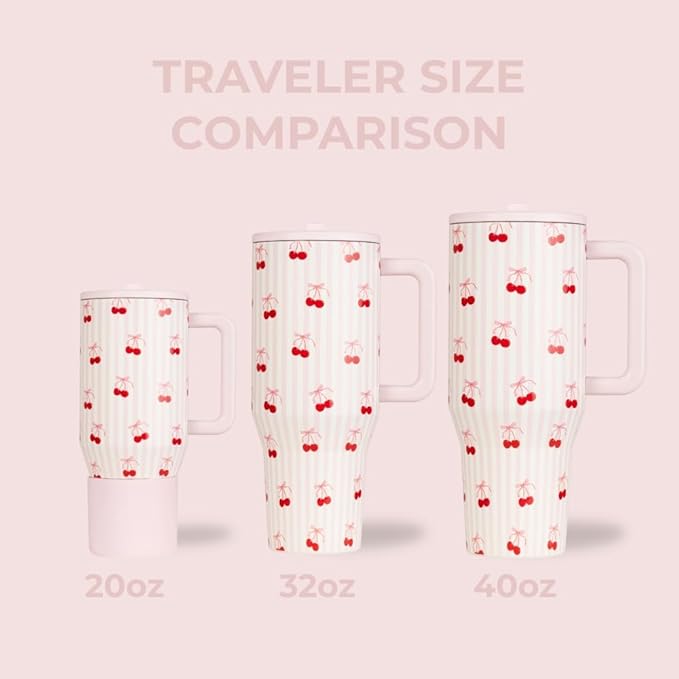 HydroJug Kids - 20 oz Insulated Kids Water Bottle with Flip Straw & Handle | Leak-Proof & Durable | Perfect for School, Sports, Lunch, Travel & Camp, Sweet Cherry