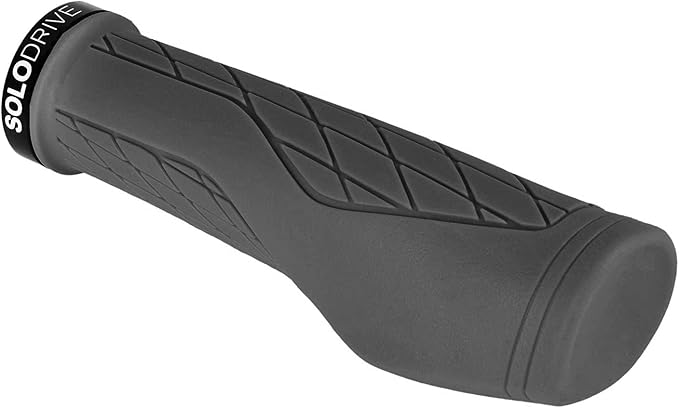SOLODRIVE Ergonomic Design Mountain Bike Grips, Comfortable Bicycle Handlebar Grips, Single Lock-on and Non-Slip MTB Handle, Fit MTB, E-Bike, Hybrid, Scooter
