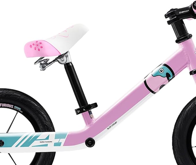 Wide Kids Bike Seat for Girls Bike, Purple & Pink