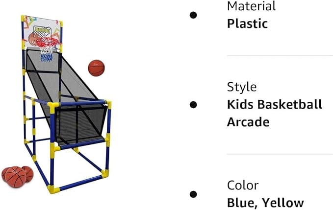 Kids Basketball Hoop Arcade Game, with 4 Balls Air Pump - Indoor Toy Basketball Shooting System - Fun for All Ages - Toys Sports for Boys and Girls