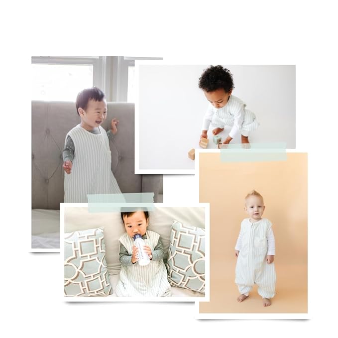 Tealbee Dreamsuit Toddler Sleep Sack with Feet – Walker Sleep Bag with Legs, Rayon made from Bamboo, Winter 1.5 TOG, 2-Way Zipper, 2T-3T - Stripes