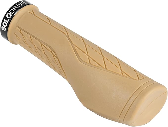 SOLODRIVE Ergonomic Design Mountain Bike Grips, Comfortable Bicycle Handlebar Grips, Single Lock-on and Non-Slip MTB Handle, Fit MTB, E-Bike, Hybrid, Scooter