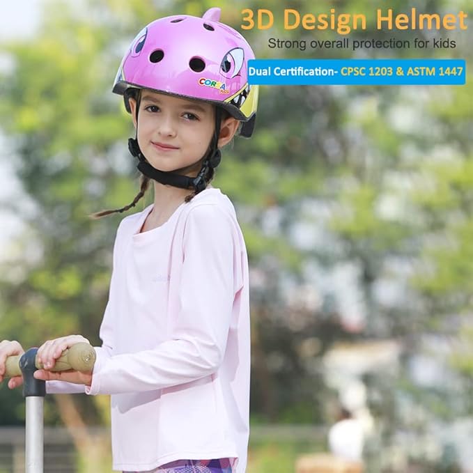 Kids Toddler Bike Helmet, Adjustable and Multi-Sport for Child Boys and Girls, 2 Sizes