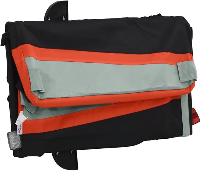 Bike Trailer Bicycle Cargo Trailer, Bike Wagon Trailer, Bike Cart with Safety Flag, Black and Orange 99.2 lb Iron, 54.3"x27.2"x22.8"