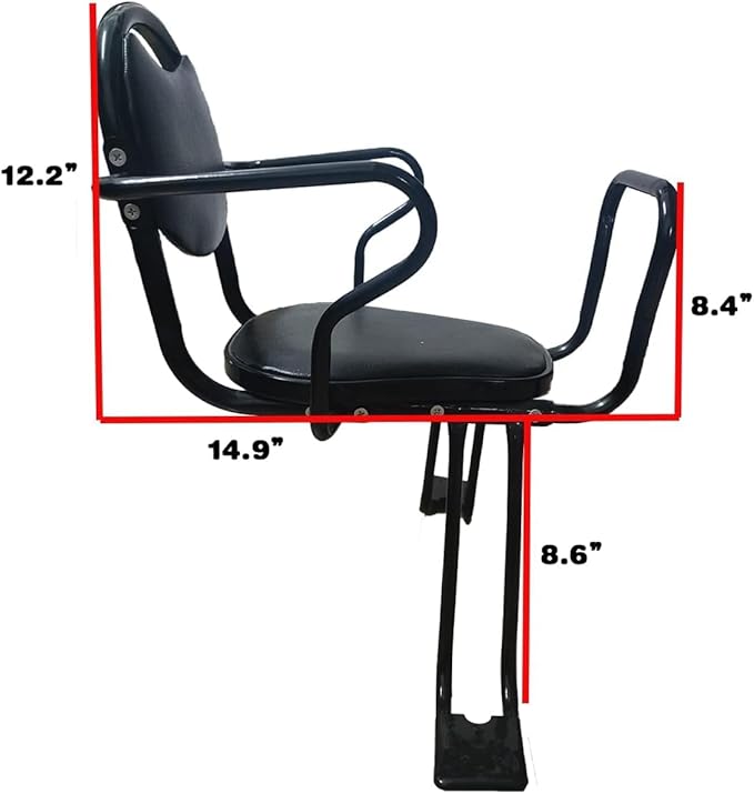 Rear Child Bike seat,Kid Rear Bike seat, Rear Mounted Bike Seat with Harness, Armrests and Pedals for Adult Bikes Ages 2 to 8 Years(Up to 110lb)