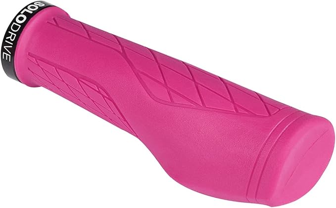 SOLODRIVE Ergonomic Design Mountain Bike Grips, Comfortable Bicycle Handlebar Grips, Single Lock-on and Non-Slip MTB Handle, Fit MTB, E-Bike, Hybrid, Scooter
