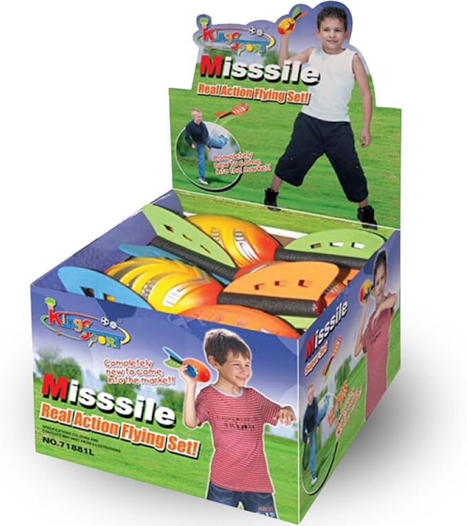 12 Pack Flying Foam Foam Missile Footballs with Tails, Sports Aero Pocket Flyers Toys for Kids Outdoor Backyard Activities, Games, Party Favors (9 Inches)