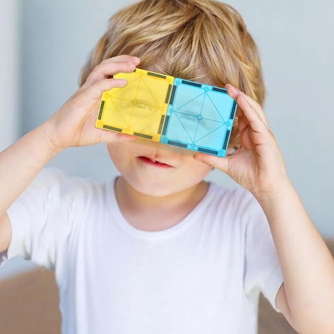 Jasonwell Magnetic Tiles Kids Magnetic Blocks 60PCS Building Sets 3D Magnet Toys Preschool Educational Construction STEM Toy Christmas Birthday Gifts for Toddlers Boys Girls 3 4 5 6 7 8 9 + Year Old