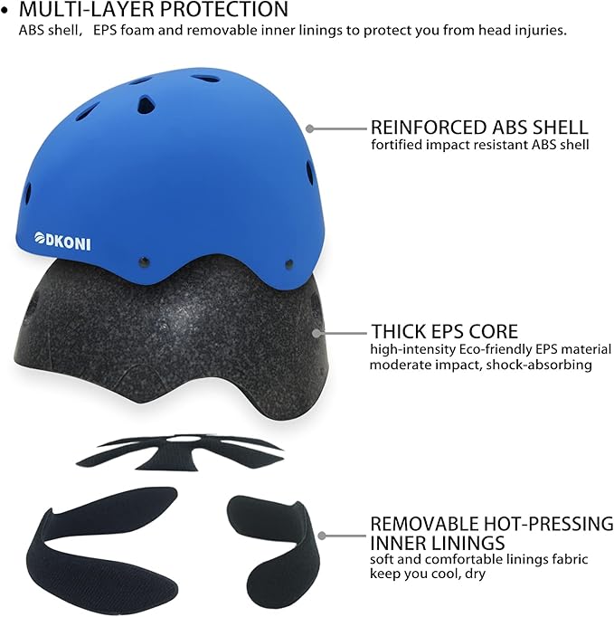 Kids Bike Helmet, Adjustable and Multi-Sport, from Toddler to Youth, 3 Sizes