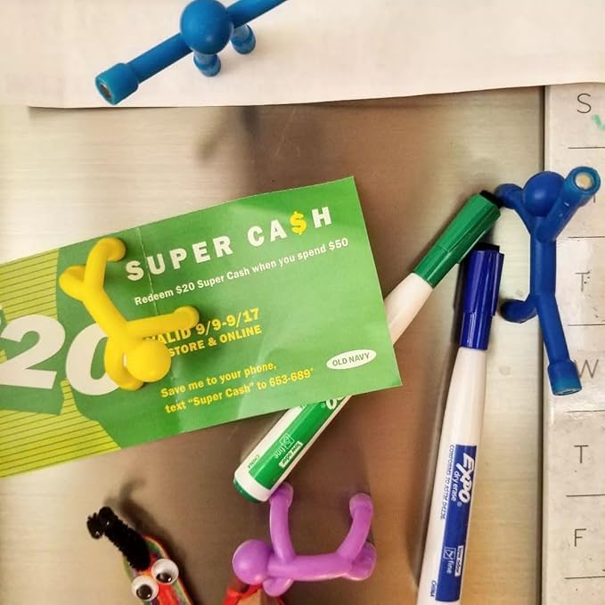 MAGMEN Classic Magnetic Fidget Toy Figures for Kids 3-8 & Toddlers |20 Mix Colors Multipurpose Magnets Set for Travel, Airplane Play, Desk & Stocking Stuffer Gifts.