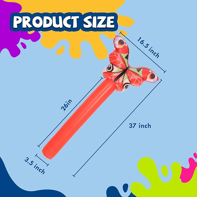 DIMAR GARDEN Kids Inflatable Stick, Outdoor Blow Up Stick Balloons Toys for Swimming pool, Red