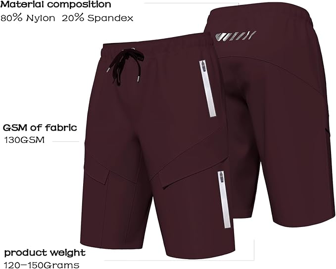 Lo.gas Mountain Bike Shorts for Men,3D Padded Loose-fit Cycling Biking Bicycle Shorts Mens with Underwear Zipper Pockets