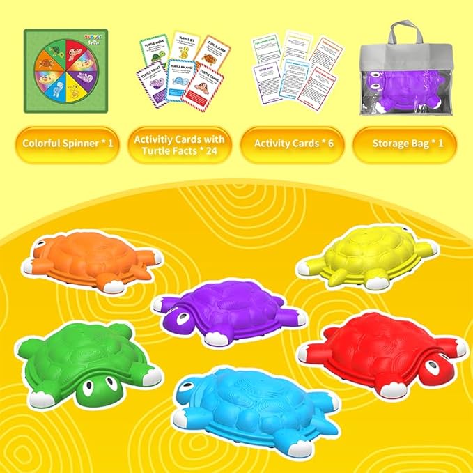 OCHIDO Stepping Stones for Kids Gifts 3 4 5 6 7+ Year Old,6 Pcs Turtle Balance Stepping Stones Coordination Skills Obstacle Courses Sensory Toys for Toddlers Ages 3 4 5,Outdoor/Indoor Play Kids Gift