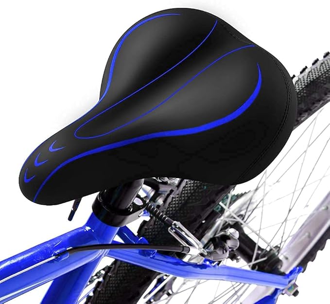 Xmifer Oversized Bike Seat, Comfortable Bike Seat - Universal Replacement Bicycle Saddle - Waterproof Leather Bicycle Seat with Extra Padded Memory Foam - Bicycle Seat for Men/Women