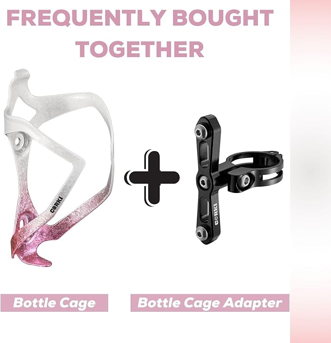 Bike Water Bottle Holder Bicycle Cage for Mountain Road MTB Gravel Adult Bikes Cycling Universal Carrier Rack 2 Pack Aluminum Alloy Ultralight Kettle Drink Accessories White Pink