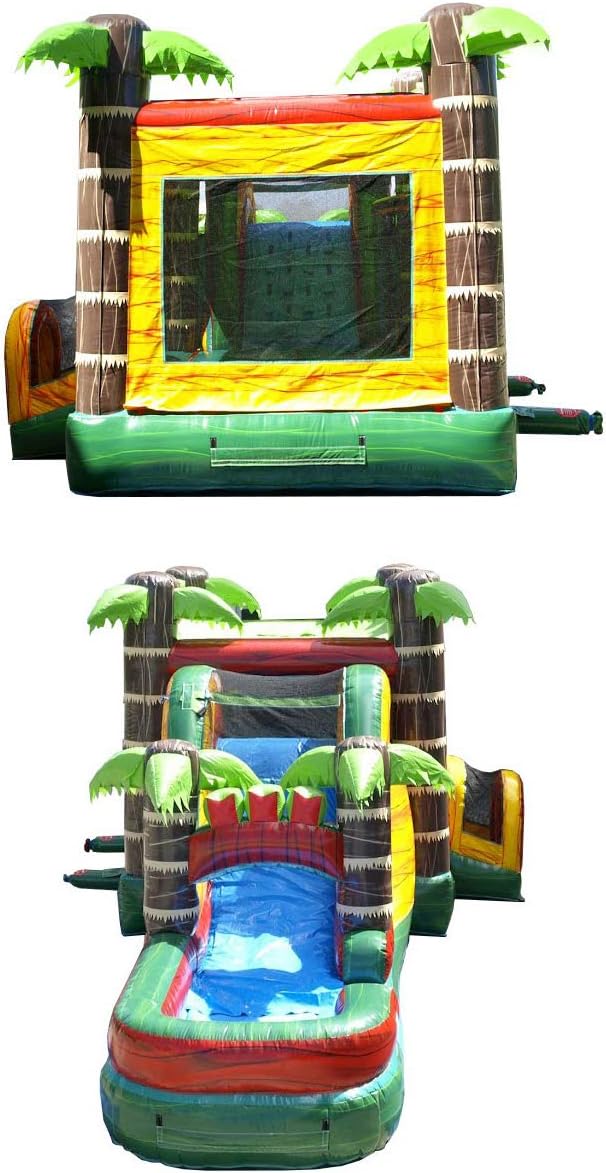 TentandTable Inflatable Bounce House Water Slide for Kids 5-12 Large, Commercial Grade Mega Bouncy Castle for Adults, Jump House, Includes Electric Air Blower, 32' L x 16' W x 15' H, Fire Marble