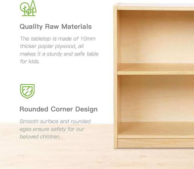 OOOK Montessori Toy Shelf, 2-Tier Wooden Storage Shelf for Kids, Modern Style, Kids Bookshelf and Toy Storage, Classroom, Kindergarten, Playroom, Daycare Center