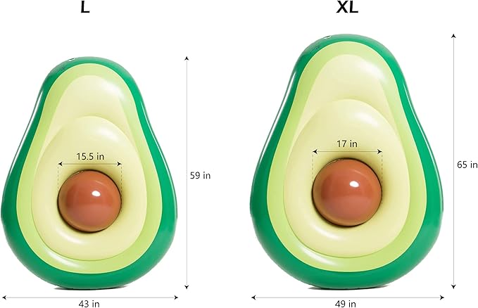 Jasonwell Inflatable Avocado Pool Float Floatie with Ball Water Fun Large Blow Up Summer Beach Swimming Floaty Party Toys Lounge Raft for Kids Adults (L)