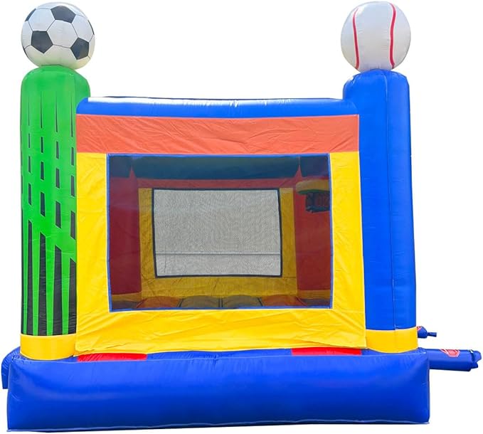 Crossover Deluxe Sports Inflatable Bounce House, Bouncy Jump Castle for Kids and Toddlers, Outdoor Birthday Party Jumping Bouncer, Commercial-Grade, Without Blower, 13 x 12 x 14.5 Ft