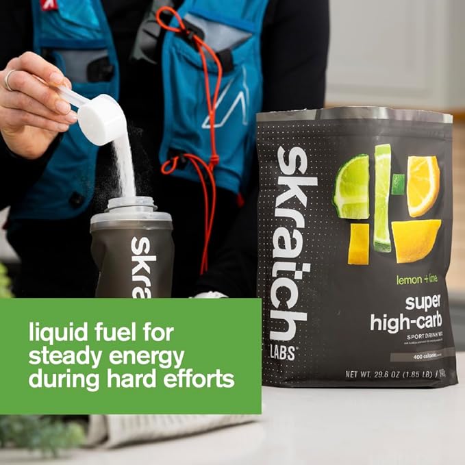 Skratch Labs Super High-Carb Hydration Powder | Carbohydrate Powder with Cluster Dextrin and Electrolytes | Endurance Energy Drink | Lemon - Lime (840 Grams) | Non-GMO, Gluten Free, Vegan, Kosher