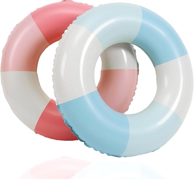 Swimming Pool Tubes-2PCS Inflatable Pool Floats for Adult Swim Ring Pool Floaties Inflatable Swimming Pool Raft Party Water Summer Beach Lounger Float Party Supplies