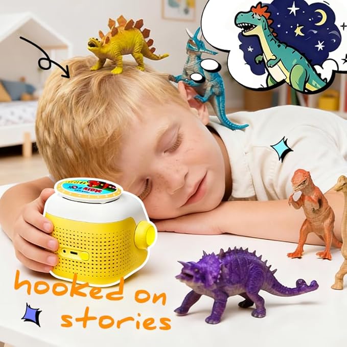 Interactive Story Machine for Kids: Screen-Free Player with 3 Story Books, 120 Stories, 600 Minutes, Bluetooth Speaker, Robot Pet, Educational Toy, Learning, Toddlers Gift