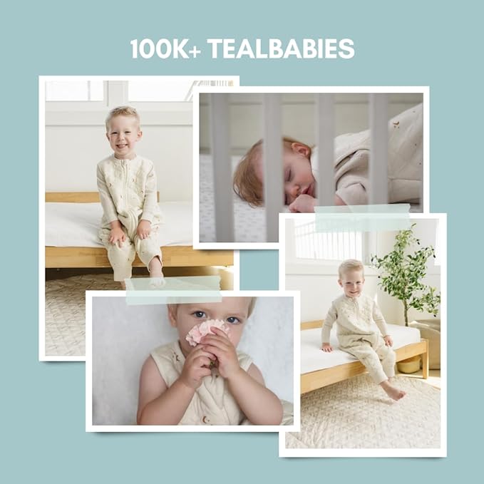 Tealbee Dreamsuit Toddler Sleep Sack with Feet – Walker Sleep Bag with Legs, Rayon made from Bamboo, All Season 1.2 TOG, 2-Way Zipper, 12m-2T - Moons&Stars