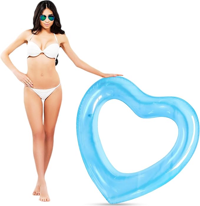 ZHUYNXIR Heart Swimming Pool Float Loungers Tube, Water Fun Beach Party Toys for Kids,Birthday Scene Layout Props.
