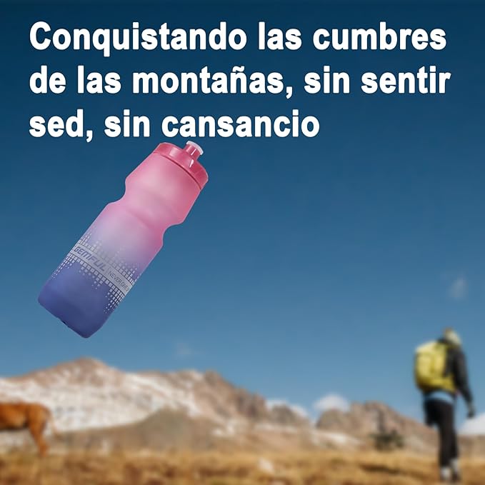 GEMFUL 2 Pack Biking Water Bottles BPA Free 24oz Cycling Bottle Squeeze Leak-Proof for Road Bike Bicycle Commuting Gym MTB (Gradient Black White)