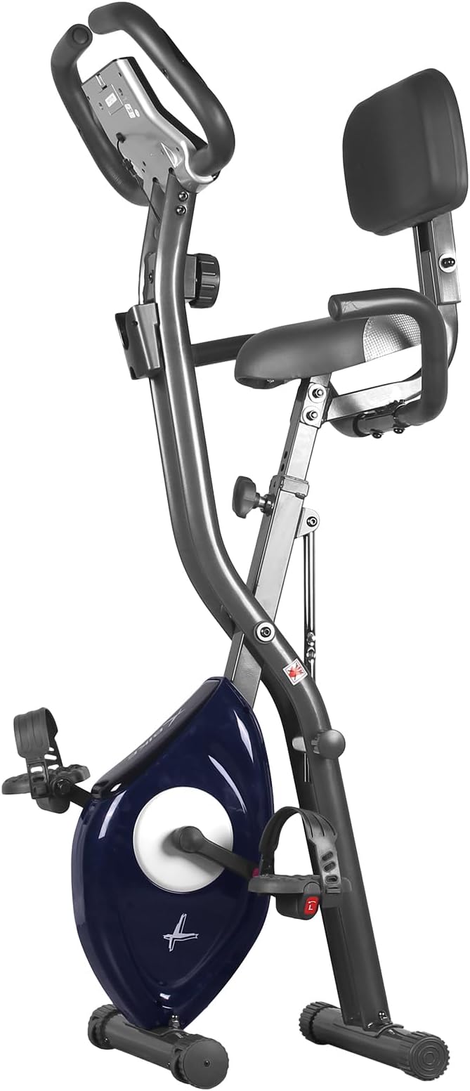 leikefitness LEIKE X Bike Ultra-Quiet Folding Exercise Bike, Magnetic Upright Bicycle with Heart Rate,LCD Monitor and easy to assemble