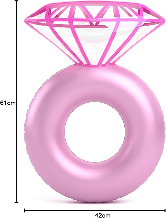 Jasonwell Inflatable Diamond Ring Pool Float - Engagement Ring Bachelorette Party Float Stagette Decorations Swimming Tube Floaty Outdoor Water Lounge Floats for Adults