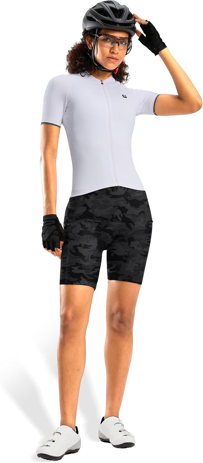 Women's 4D Padded Bike Shorts 5"/7" Riding Underwear Cycling Bicycle Road Biking Cycle Shorts for Women Zipper Pockets