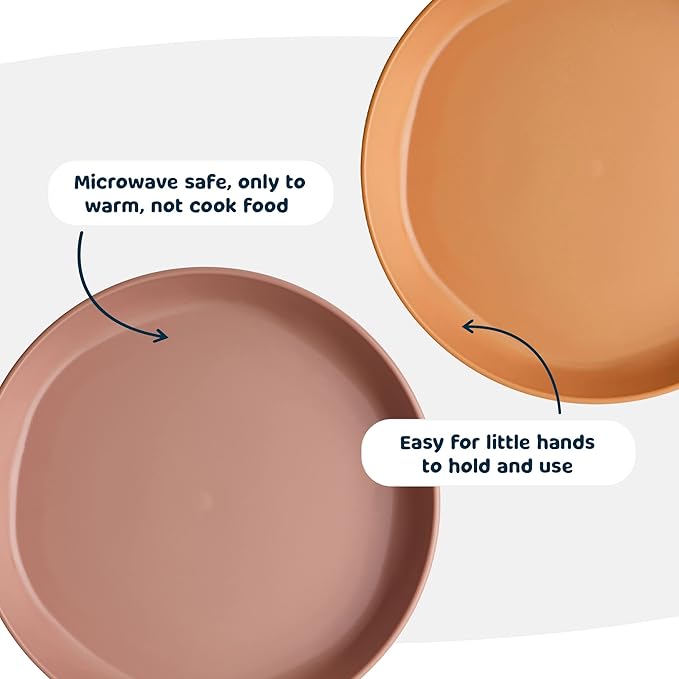 Tiny Twinkle Tableware 3 Pack Dish Set- BPA-Free Cups, Plates and Bowls Sets For Kids and Toddlers - Polypropylene Plastic Dinnerware Set (Sand, Cinnamon, Taupe) Plate