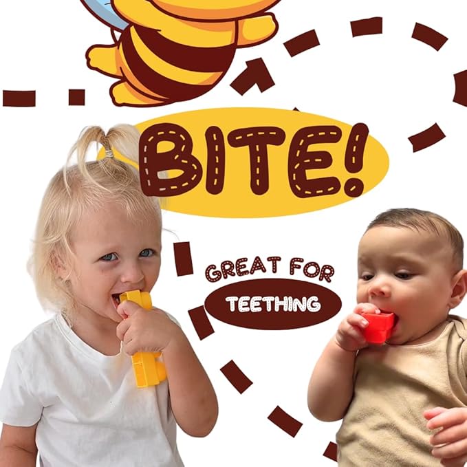 Big Soft Building Blocks for Toddlers 1-3 Year Olds - 20-Pieces Mega Blocks with Booklet for Sensory & Motor Skills - STEM Large Squishy Rubber Blocks for Babies - Montessori Stacking Baby Toys