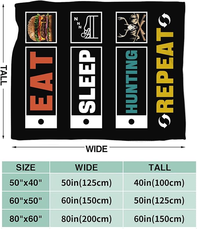 Hunting Blanket Gifts for Men Dad Hunters Throw Blankets Cozy Plush Fleece Deer Decor Flannel Fuzzy for Couch Chair Bed 80"X60"