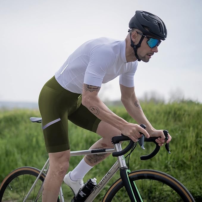 Wulibike Cycling Shorts Men Padded:Tights Highly Elastic Breathable Quick-Drying Road Bike Bicycle Shorts for Men Pockets